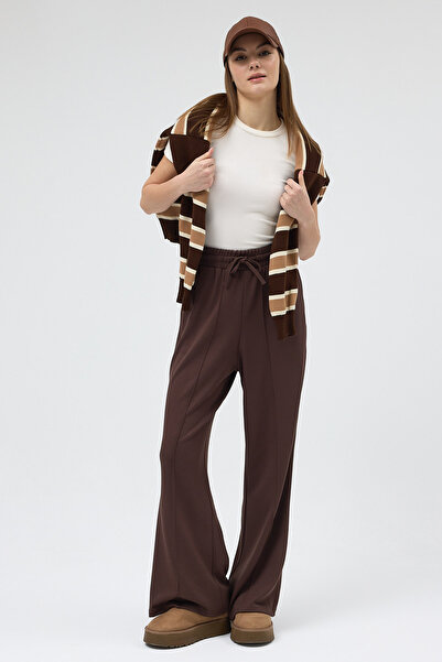 Rays 8218M Φούτερ με ελαστικόμεσο ελαστικό ύφασμα με φαρδύ πόδι καφέ