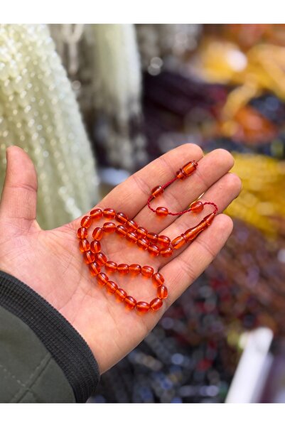 tesbihad Systematic Wrist-Length Fire Amber Prayer Beads