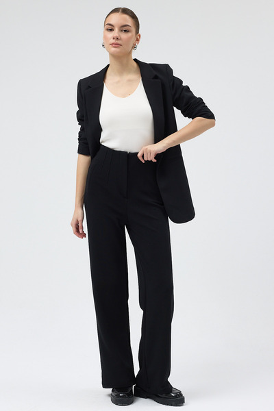 Rays Pantaloni negri cu picioare largi pentru femei 5012