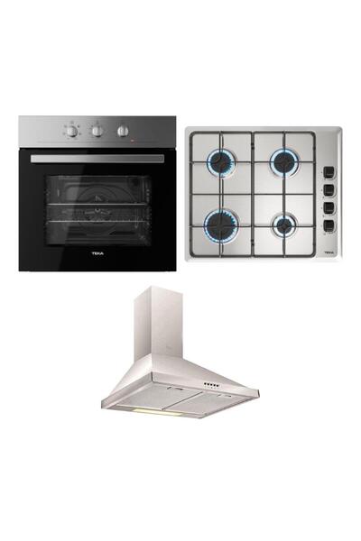 Teka Ankastre Inox Set, CHEF 1, HE 715 SS Ankastre Fırın, HLX 640 Ankastre Oc...