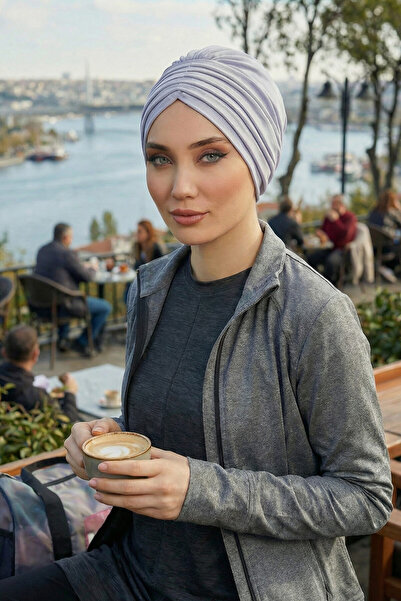 Aisha's Design بونيه قطني مطوي، B-13، رمادي 2