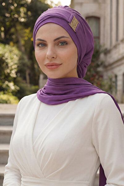 Aisha's Design Έτοιμο τουρμπάν με χρυσά αξεσουάρ που καλύπτει τον λαιμό, ανοι...