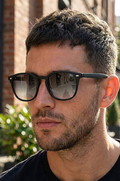 sun factory نظارات شمسية للجنسين باللون الأسود غير اللامع UV400 1372 C0101M -...