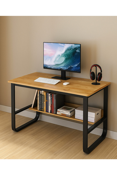 AGD مكتب كمبيوتر منزلي، طاولة بسيطة ومدمجة، مكتب دراسة، محطة عمل، 100*60*73 س...