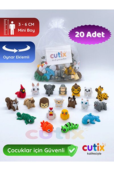 Cutix Organik Çeşitli Mini Figür Eğitici Oyuncak Hayvanlar Çiftlik Hayvanları Oyuncak Hayvan Seti