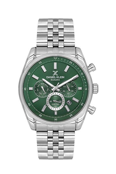Daniel Klein Exclusive Multi Functional Green Dial, 3 Atm Men's Silver Color ...