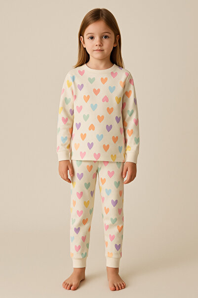 Katia&Bony Σετ πιτζάμες για κορίτσια με πολύχρωμη καρδιά