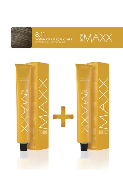 MAXX DELUXE 2'li Tüp Boya 60 ml 8.11 Yoğun Küllü Açık Kumral