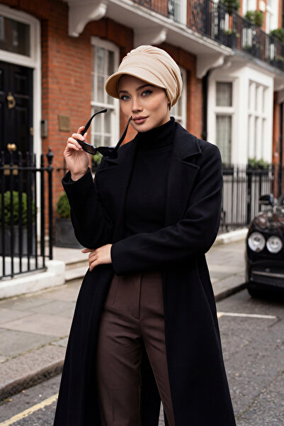 Aisha's Design Șapcă din bumbac pieptănat cu vizor, B-73, maro lapte