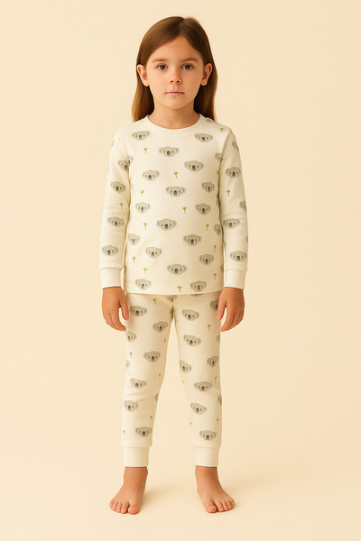 Katia&Bony Детски пижамен комплект с коала мотив, екрю