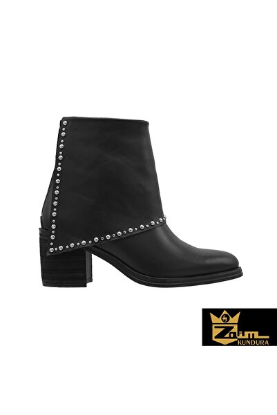 Zaim Kundura Women's Black Genuine Leather Boots 505092214-1
