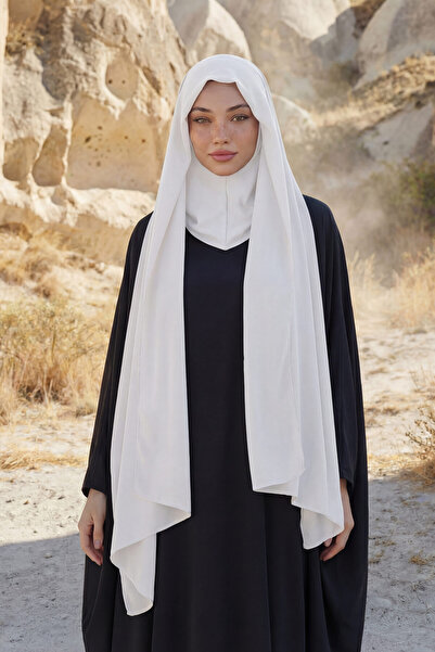 Aisha's Design شال شيفون عملي من تيسيتير بونيلي، أبيض، PS-46