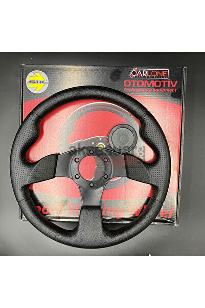 carlone Spor Direksiyon Noktalı Deri 32cm Momo Tip - Yarış Spor Direksiyonu