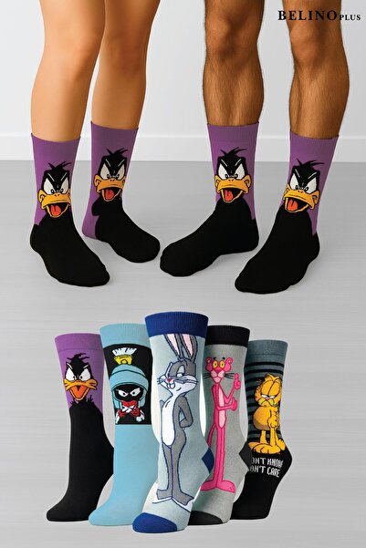 Belyy Socks Unisex Renkli Çizgi Filim Karakterli Çorap