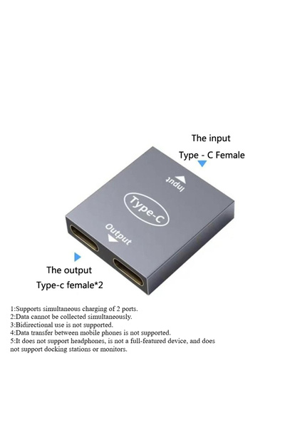 BSN محول موزع USB C أنثى إلى مزدوج أنثى، وصلة تمديد وموسع من النوع C.