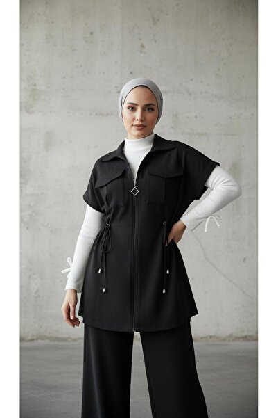 moda paketi طقم مودال طقم فيست للسيدات – سترة بأكمام قصيرة وبنطلون واسع الساق