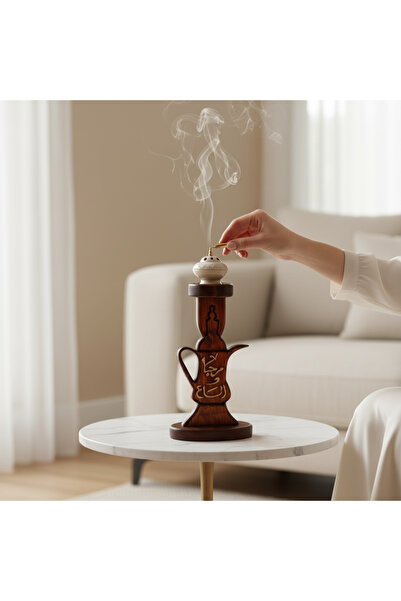 wood mix Custom Name Wooden Dallah Incense Burner