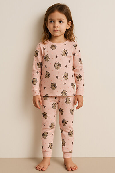 Katia&Bony Children's Cat Patterned Pajama Set