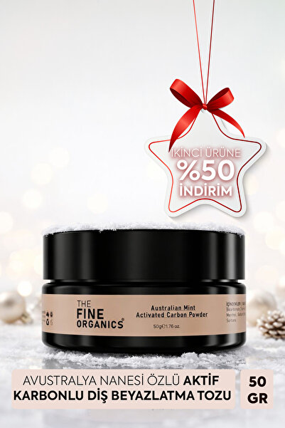 THE FINE ORGANICS Avustralya Nanesi & Aktif Karbon Diş Beyazlatma Tozu, 50g