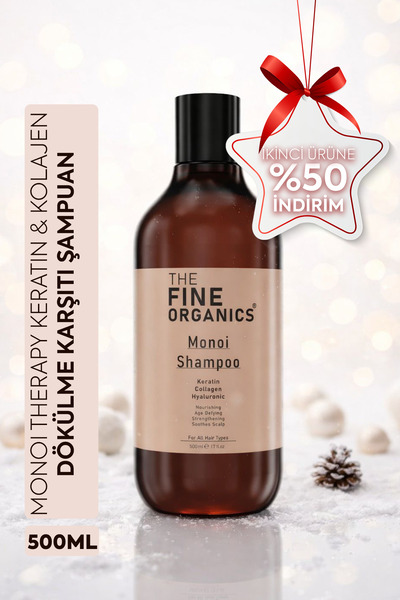 THE FINE ORGANICS Monoi Therapy Keratin & Kolajen & Hyaluronik Asit Dökülme Karşıtı Tuzsuz Şampuan 500ml