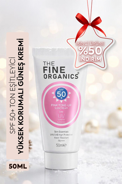 THE FINE ORGANICS Spf 50+ Ton Eşitleyici Yüksek Korumalı Pembe Güneş Kremi, 50ml