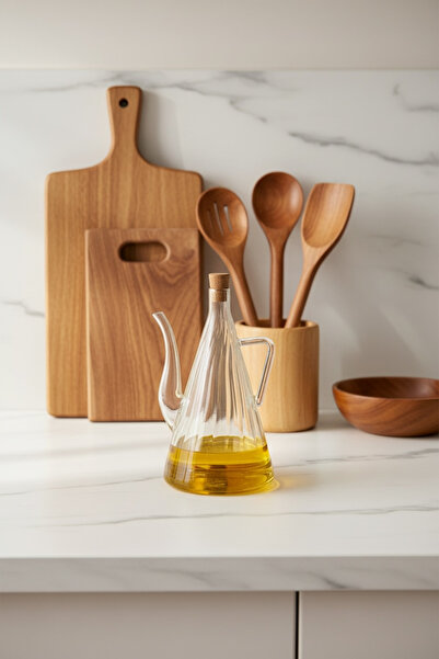 Suo Home Glozzy Line 750 ml Cam Yağdanlık – Sızdırmaz Kapaklı Zeytinyağı Şişe...