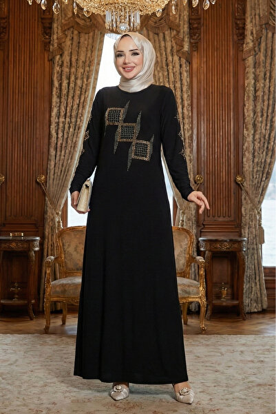 modamira Kadın Siyah Sandy Tarz Özel Tasarım Davet Anne Büyük Beden Boydan Ab...