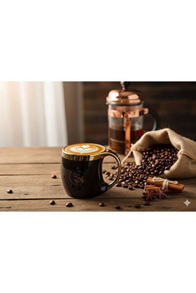 Paçi Gümüş Yaldızlı Tekli Kupa – Porselen Kahve & Çay Kupası – Şık Tasarımlı ...