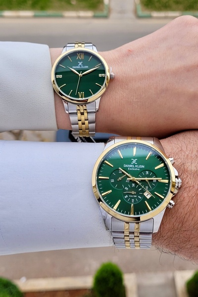 Daniel Klein Kadranı Yeşil Kordonu Altın Metalik Renk 2 Yıl Garantili Sevgili...