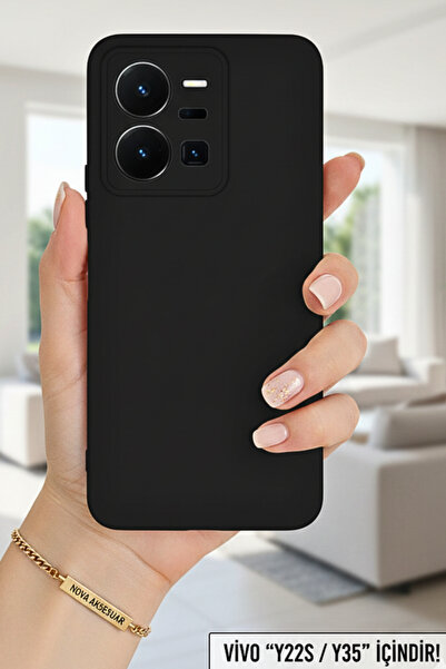 cepmoda ViVO "Y22S / Y35" lansman telefon kılıfı içi süet softy kapak - SİYAH