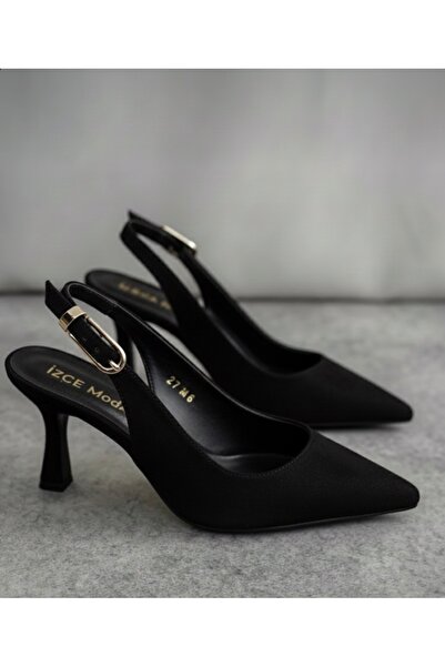 İZCE MODA Tocuri înalte pentru femei, cu curele ascuțite la gleznă, negru Sweat