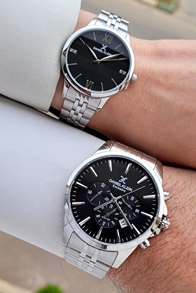 Daniel Klein Siyah Renk 24 Ay Garantili Sevgili Çift İki Kol Saati