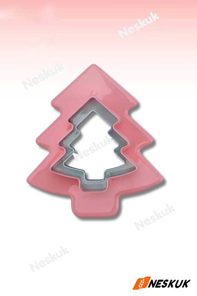 Neskuk قالب بسكويت على شكل شجرة الصنوبر، 4 أحجام 6-8-10-13 سم، قالب بسكويت لل...