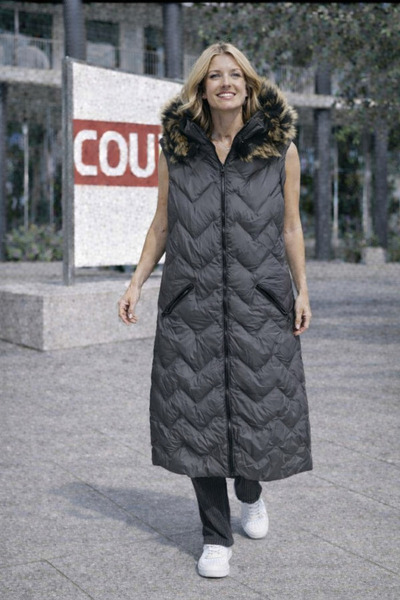 couis vestă lungă de puf pentru femei