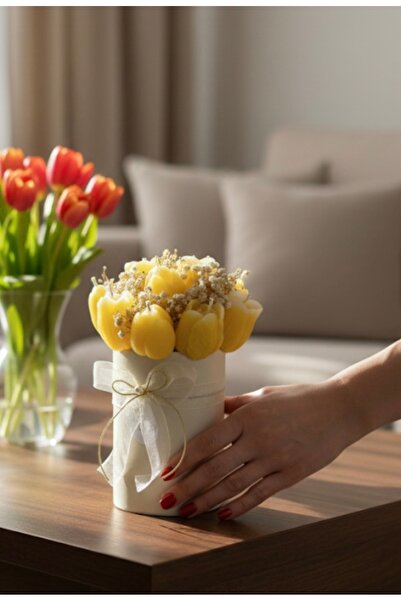 Liora lavin Lale çiçek buketi mum el yapımı anne, sevgili,arkadaş için en güz...