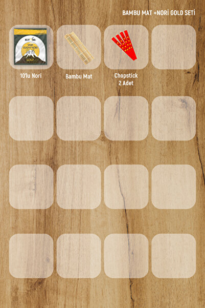 Elisa Gıda Organik Bambu Sushi Mat + Doğal Nori Sushi Yosunu