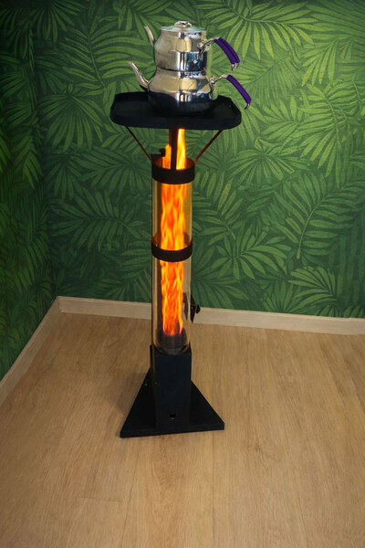 Tezel Ticaret Mini Füze Pelet Keyif Sobası, Tepsili, Yakıt ve Zaman Ayarlı, 6mm ızgaralı