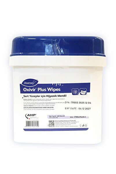 Diversey Oxivir Plus Wipes Sert Yüzeyler İçin Hijyenik Mendil 400 Adet (17x22...