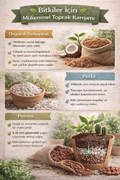 plant-home 10 Litre Premium Kaktüs Toprağı - Böcek Sinek Yapmayan Preimum Toprak