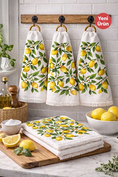 Mela Home 3'lü Dekoratif Mutfak Havlusu- Kurulama Bezi- Fırın Havlusu- 40*60 cm %100 Pamuk