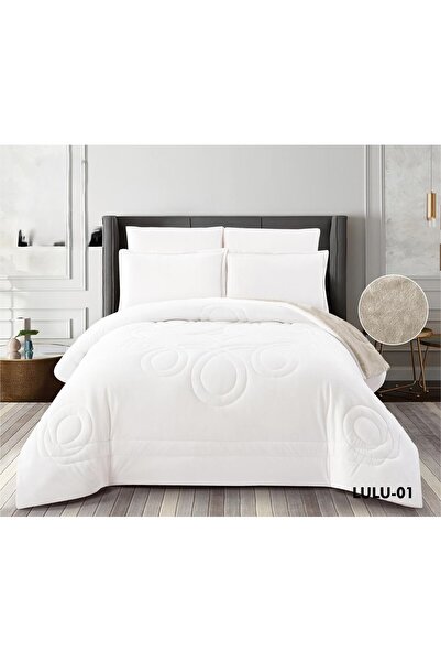 HOURS طقم مفرش نفرين شتوي مخمل فرو ناعم 6قطع حشوة كاملة دفئ وفخامة مقاس 260*240 سم