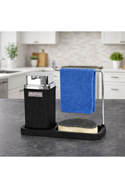 Okyanus Home Organizator pătrat pentru chiuvetă Mina, negru