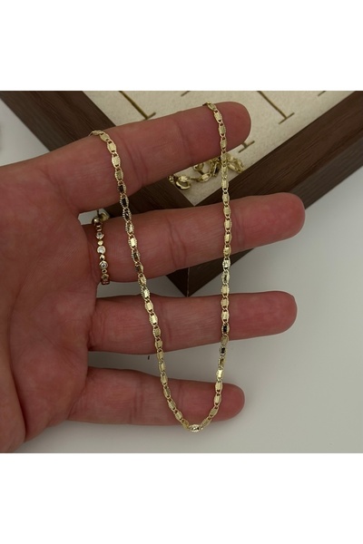 Butik XUping 14K Altın İşçiliğinde Desenli Ezme Kolye