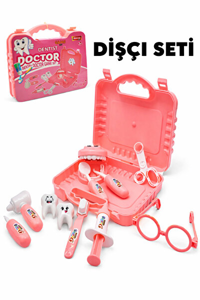 a v d a Pembe Çantalı Diş Doktoru Seti Eğitici Dişçi Doktor Çantası Seti