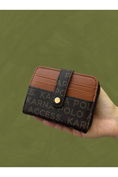 shiny ever محفظة نسائية صغيرة الحجم من الجلد البني الداكن