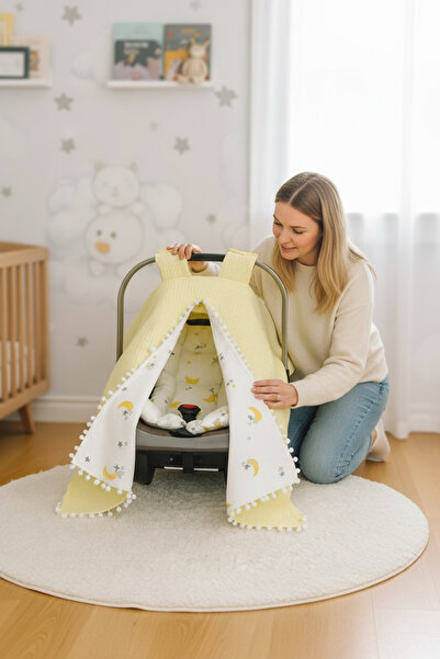 FG Store %100 Pamuk Çok Amaçlı Çift Katlı Müslin Puset Örtüsü & Minderi