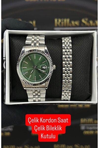 ATKGİYİM klasik metal kordonlu lüx büyüteçli takvimli günlük şık saatlerimiz ...