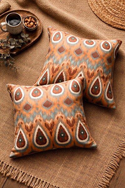 Alacastore Εθνοτικό μποέμικο σχέδιο Ikat 2 τεμαχίων Κάλυμμα μαξιλαριού 50x50