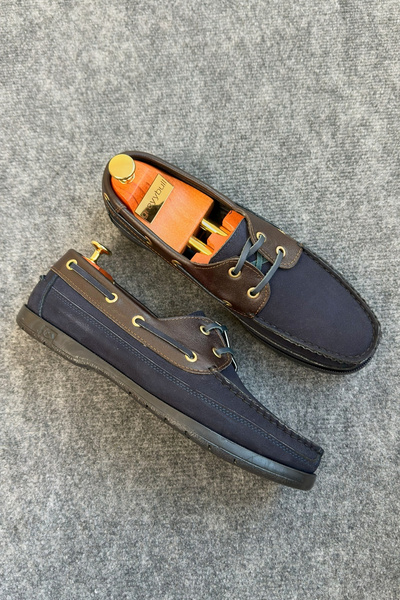 Greyybull Shoes حذاء لوفر صيفي بنعل معطر باللون الأزرق الداكن