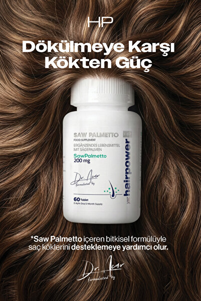 hairpower Saw Palmetto Tablet - Saç Dökülmesine Karşı Saç Bakım Takviyesi
